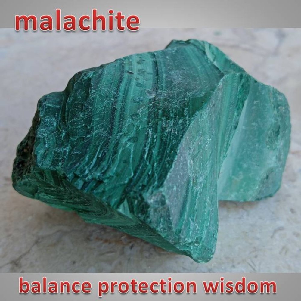 MALACHITE from CONGO raw crystal stone mineral chunk 02 PEACE BALANCE